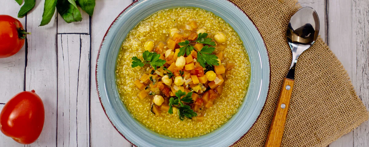 Kit de receta Sopa proteica de quinoa y garbanzo